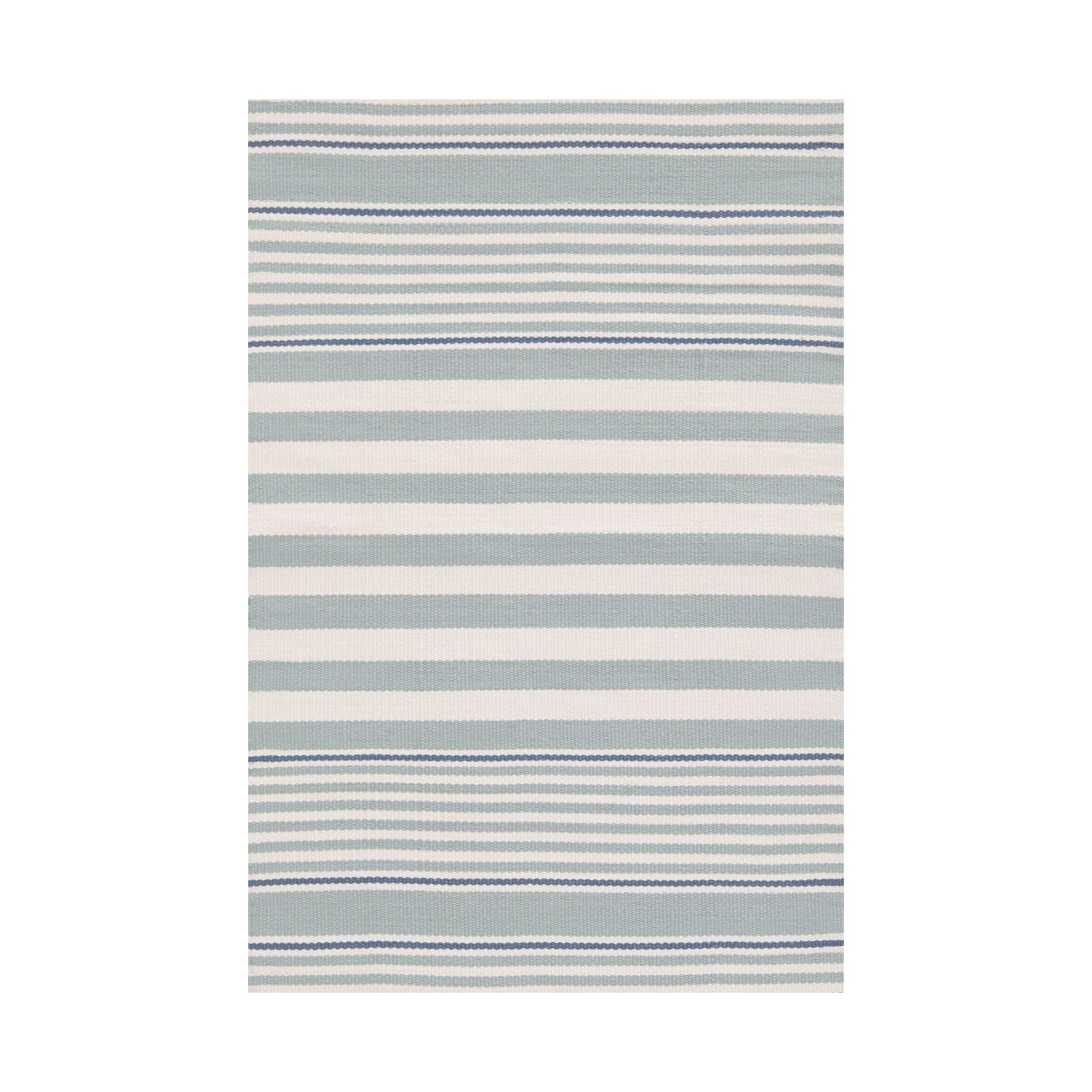Rugby Stripe Handwoven Indoor/Outdoor Rug RUGS - synthetic Dash & Albert Light Blue 2' x 3'