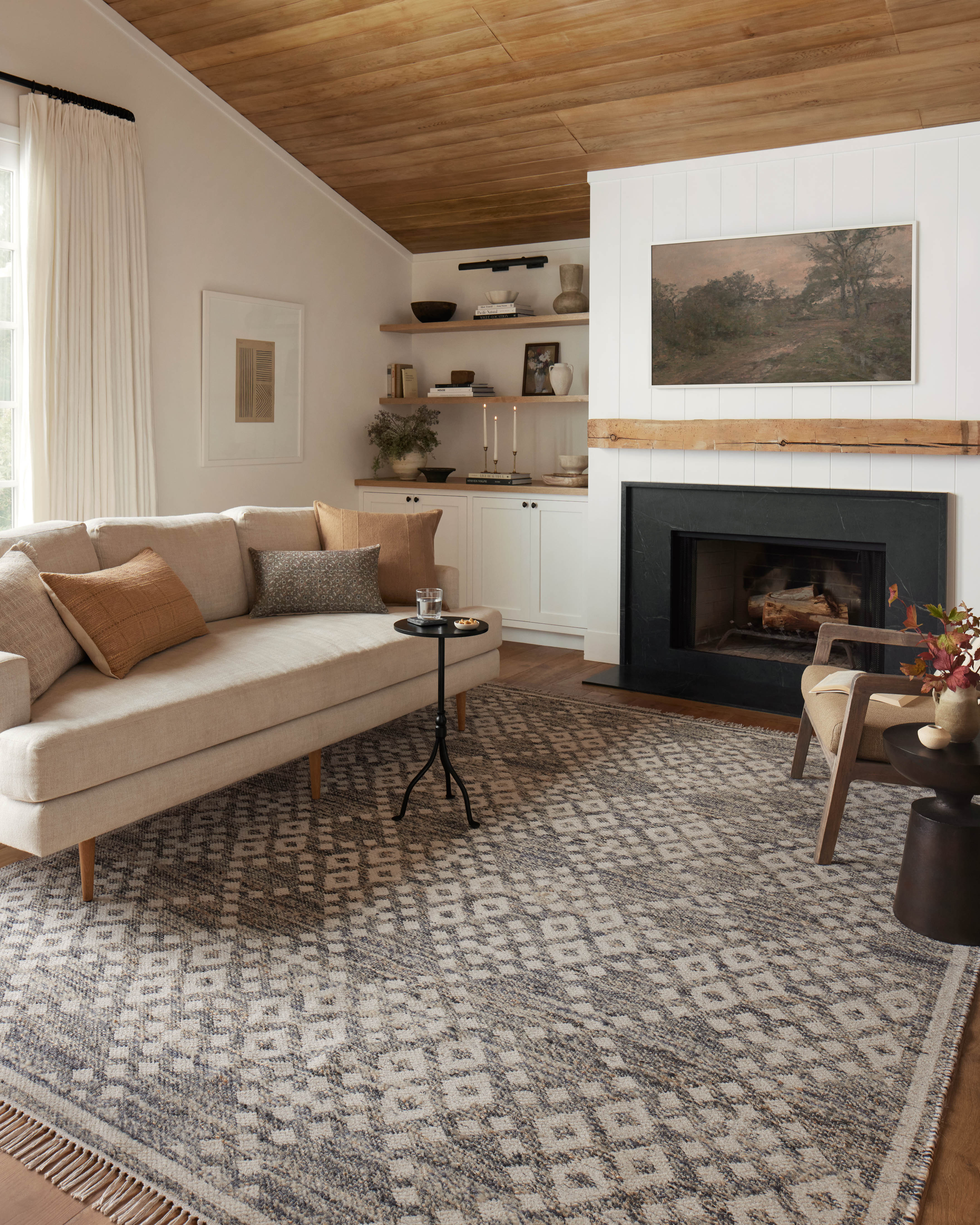 Angela Rose x Loloi Rivers Denim / Ivory Rug 0-RUGS-patterned Loloi