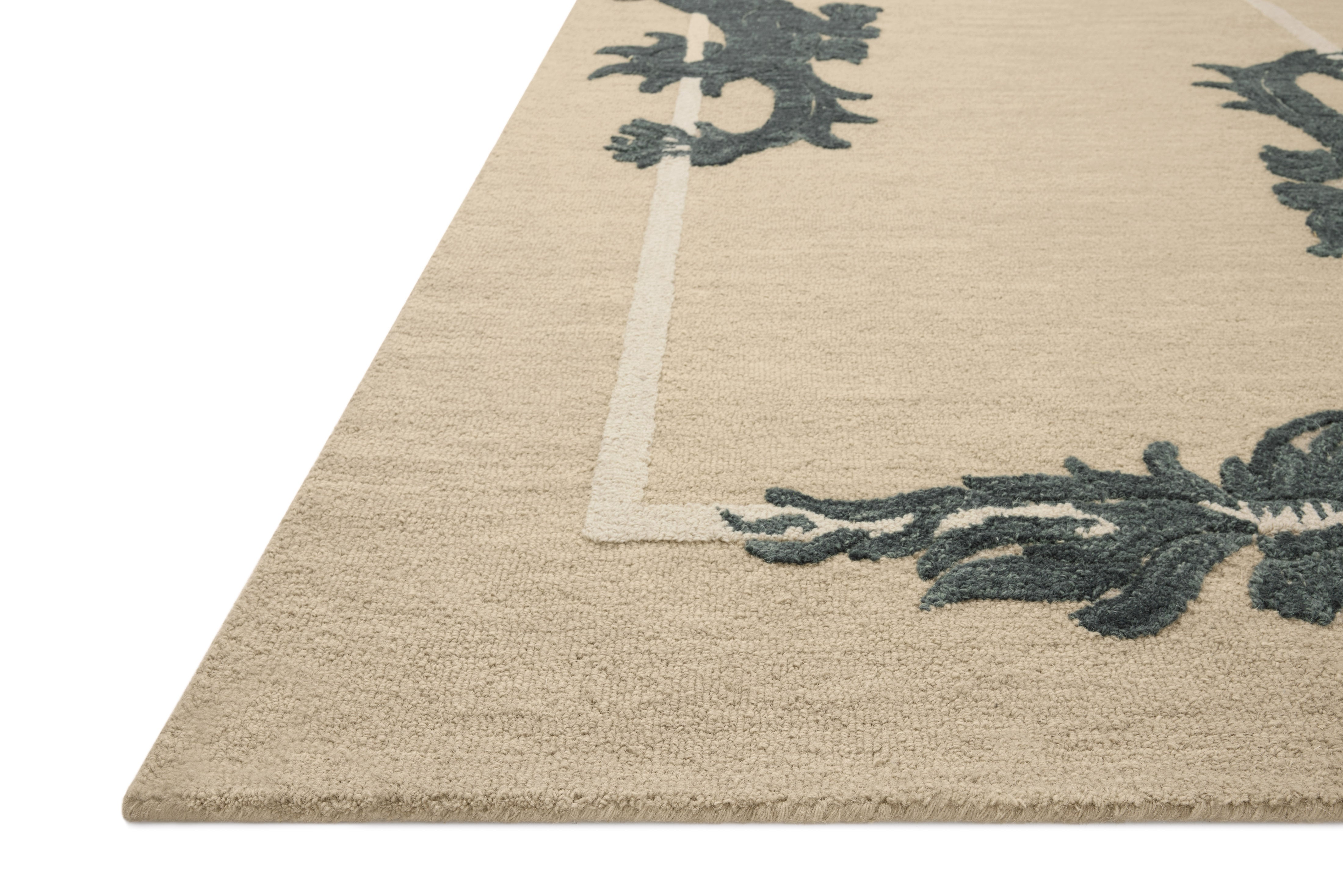 Brigette Romanek x Loloi Romi Oatmeal / Midnight Rug RUGS - wool Loloi