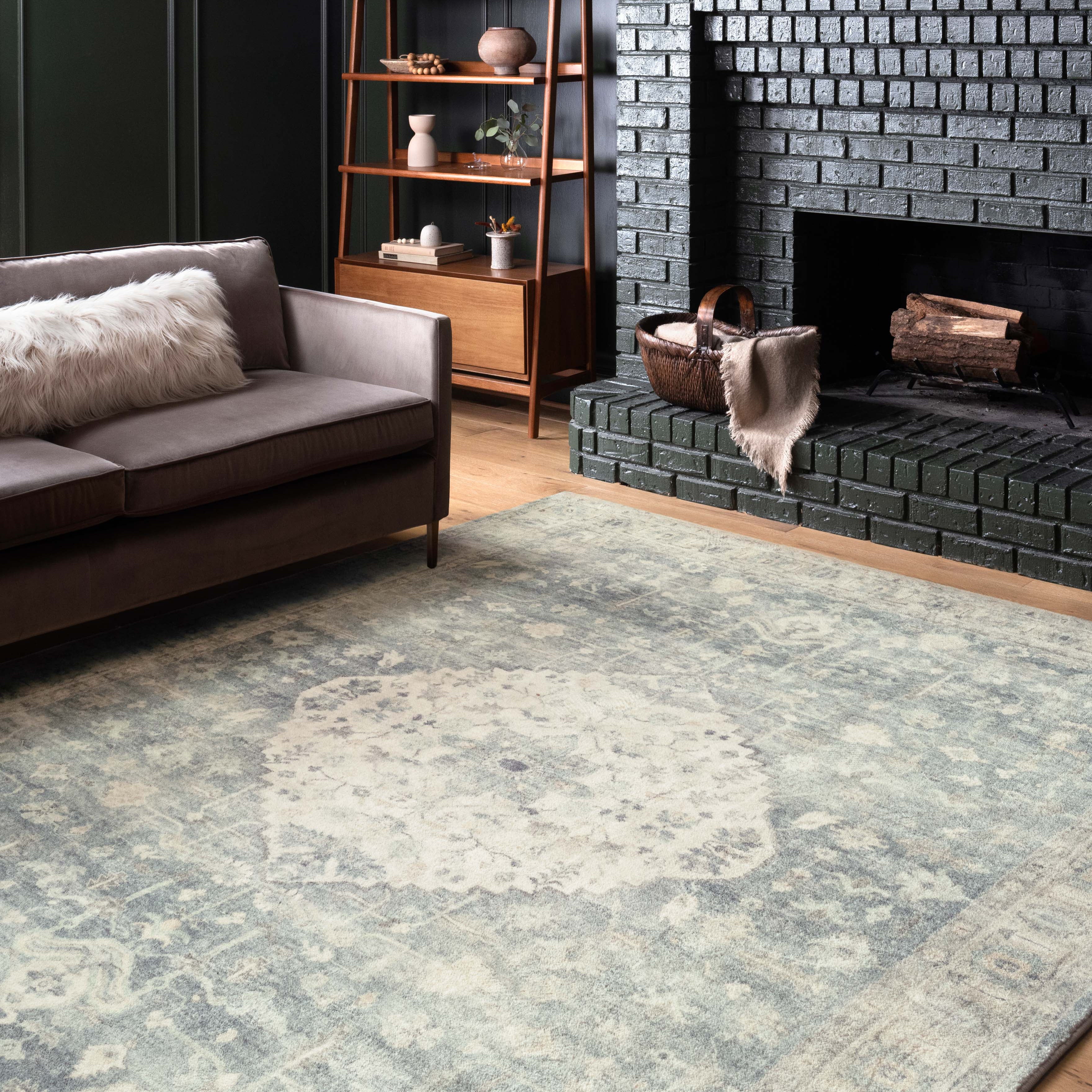 Loloi Rosette Denim / Fog Rug RUGS - synthetic Loloi