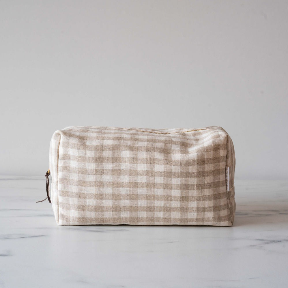 Rug & Weave made Gingham Linen Bag Toiletry Bag Rug & Weave Weekender