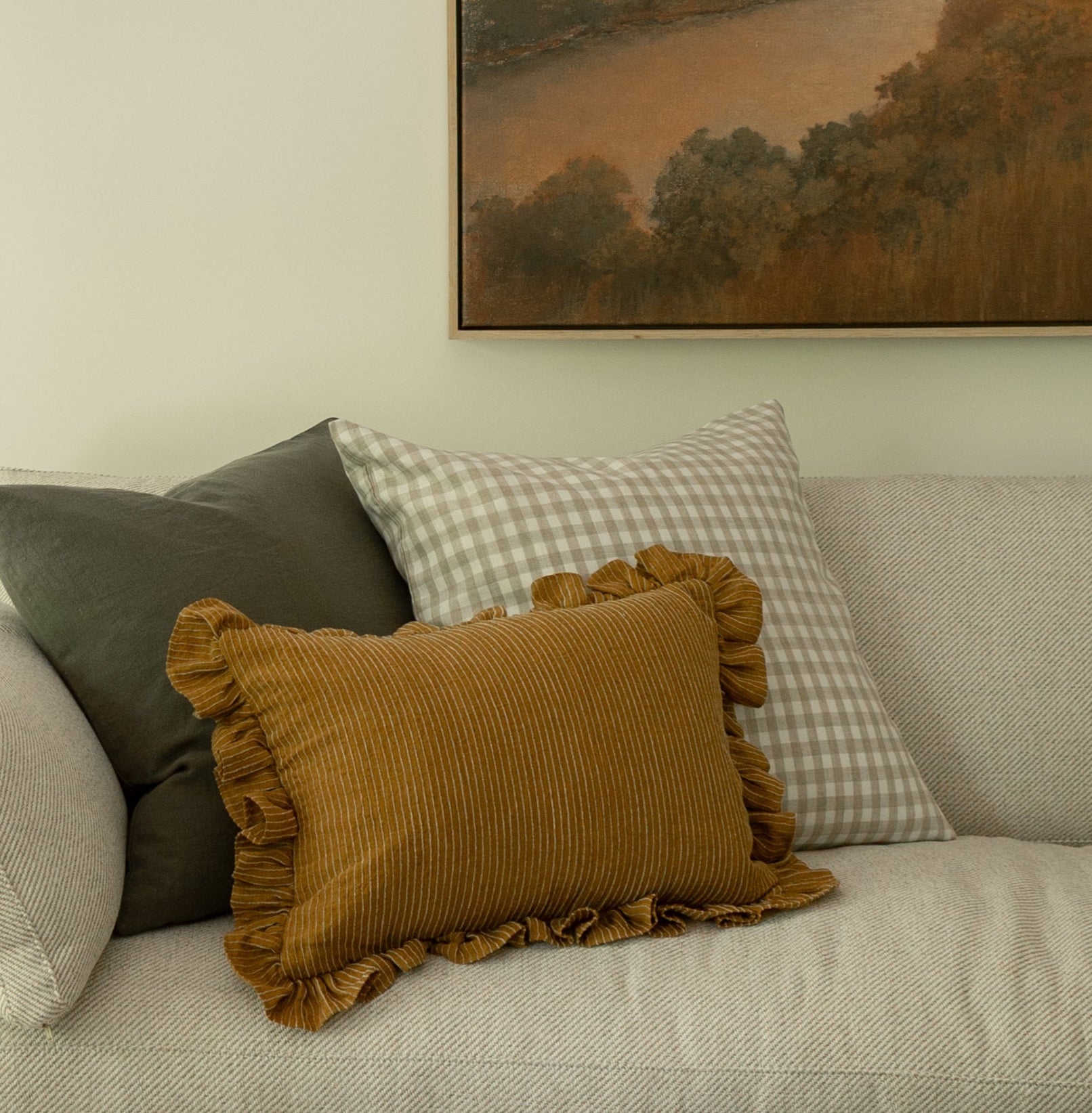Rae Ruffle Pillow Cover 2 - PILLOWS - linen - warm Rug & Weave Pillows