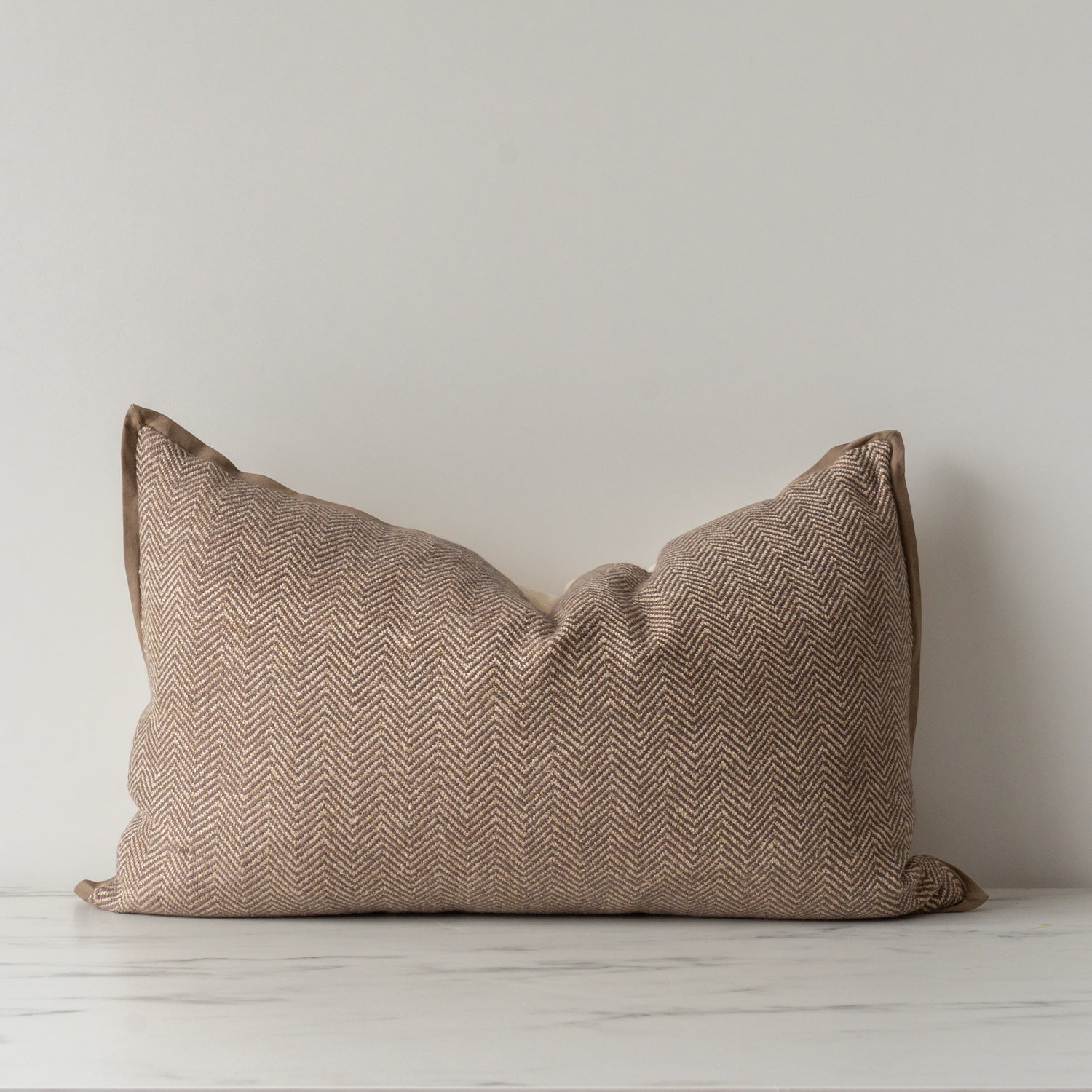 Jean Stoffer x Loloi Flange Pillow Dark Taupe 2 - PILLOWS - essentials - warm Loloi