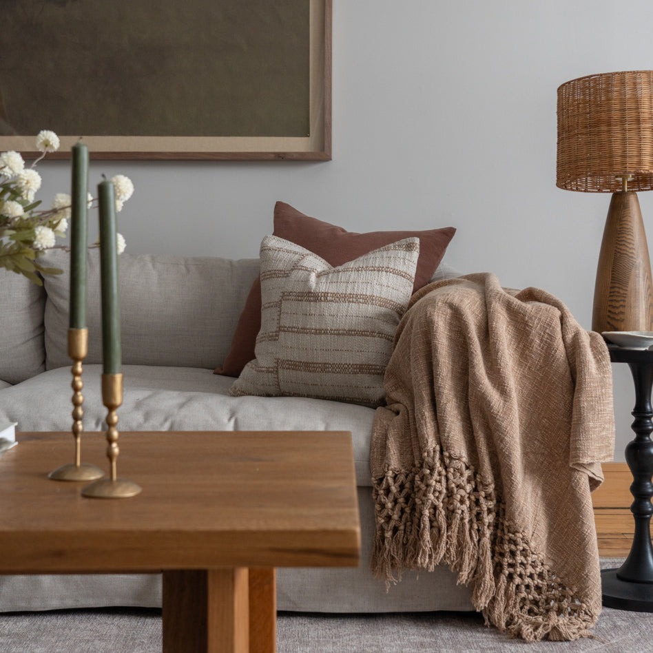 Amber Lewis x Loloi Mitzi Oatmeal Pillow 1 - PILLOWS - essentials - neutral Loloi