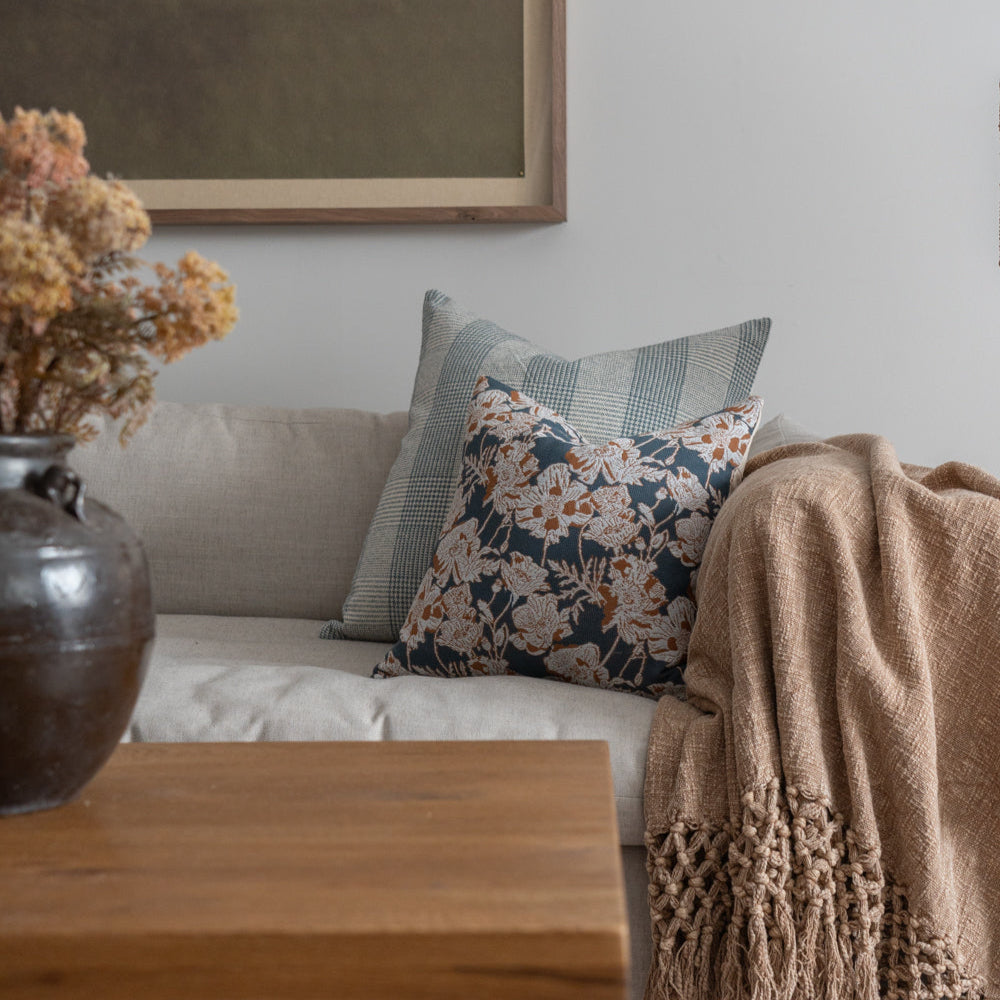 Chris Loves Julia x Loloi Matilda Blue/Orange Pillow 3 - PILLOWS - essentials - cool Loloi