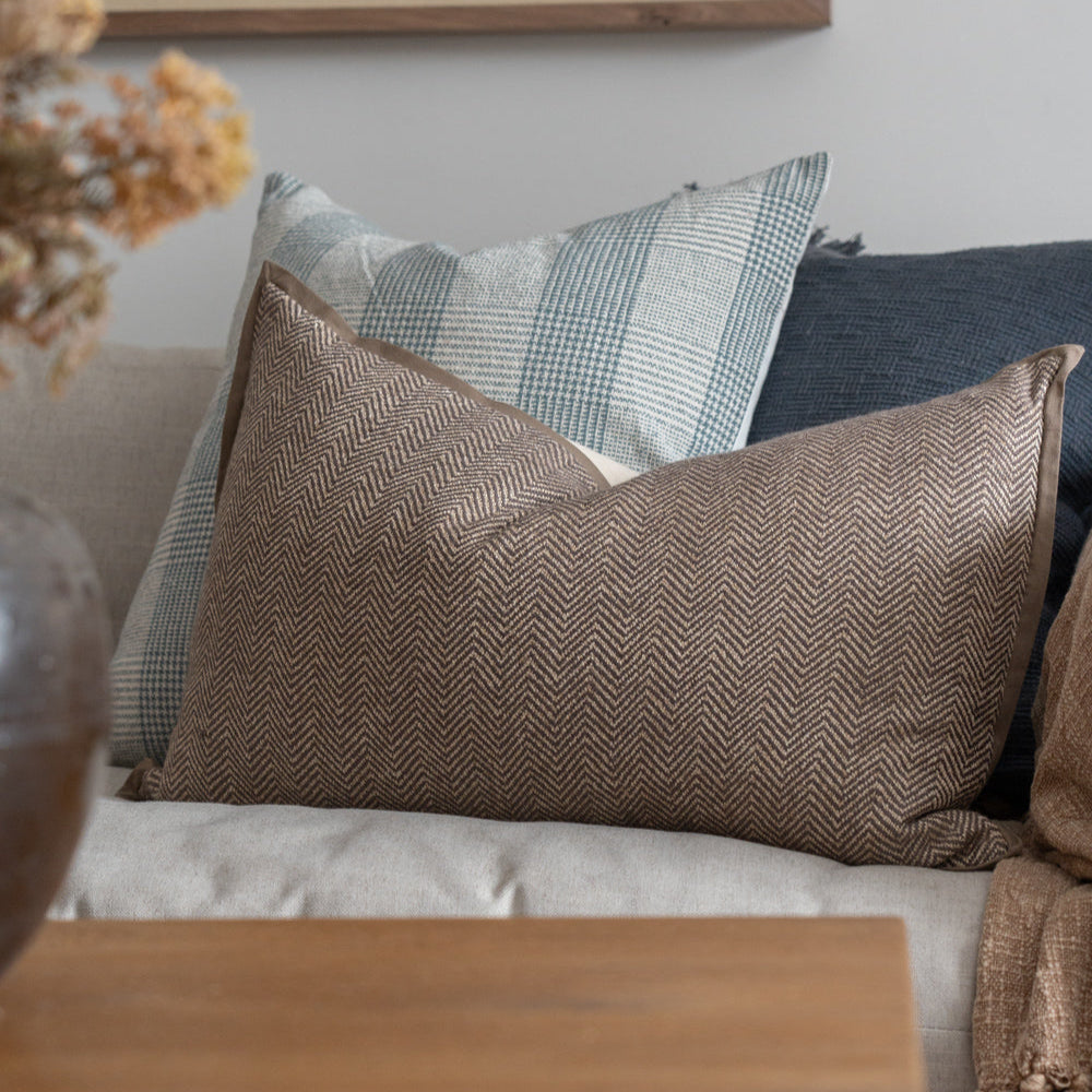Jean Stoffer x Loloi Flange Pillow Dark Taupe 2 - PILLOWS - essentials - warm Loloi