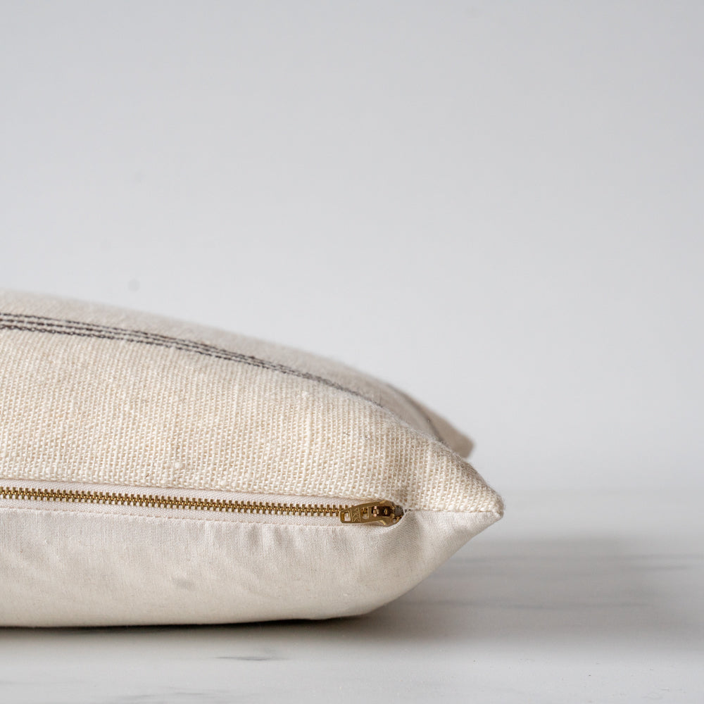 Cream Bhujodi Pillow Cover 1 - PILLOWS - Bhujodi - neutral Rug & Weave Pillows