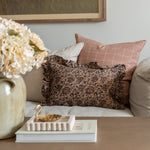 Layla Floral Ruffle Pillow Cover 2 - PILLOWS - Block print - warm Rug & Weave Pillows