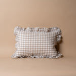 Gingham Ruffle Pillow Cover 1 - PILLOWS - Linen - neutral Rug & Weave Pillows
