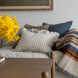 Gingham Ruffle Pillow Cover 1 - PILLOWS - Linen - neutral Rug & Weave Pillows