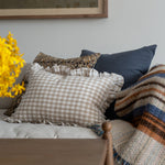 Gingham Ruffle Pillow Cover 1 - PILLOWS - Linen - neutral Rug & Weave Pillows