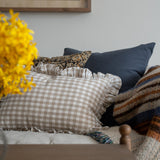 Gingham Ruffle Pillow Cover 1 - PILLOWS - Linen - neutral Rug & Weave Pillows