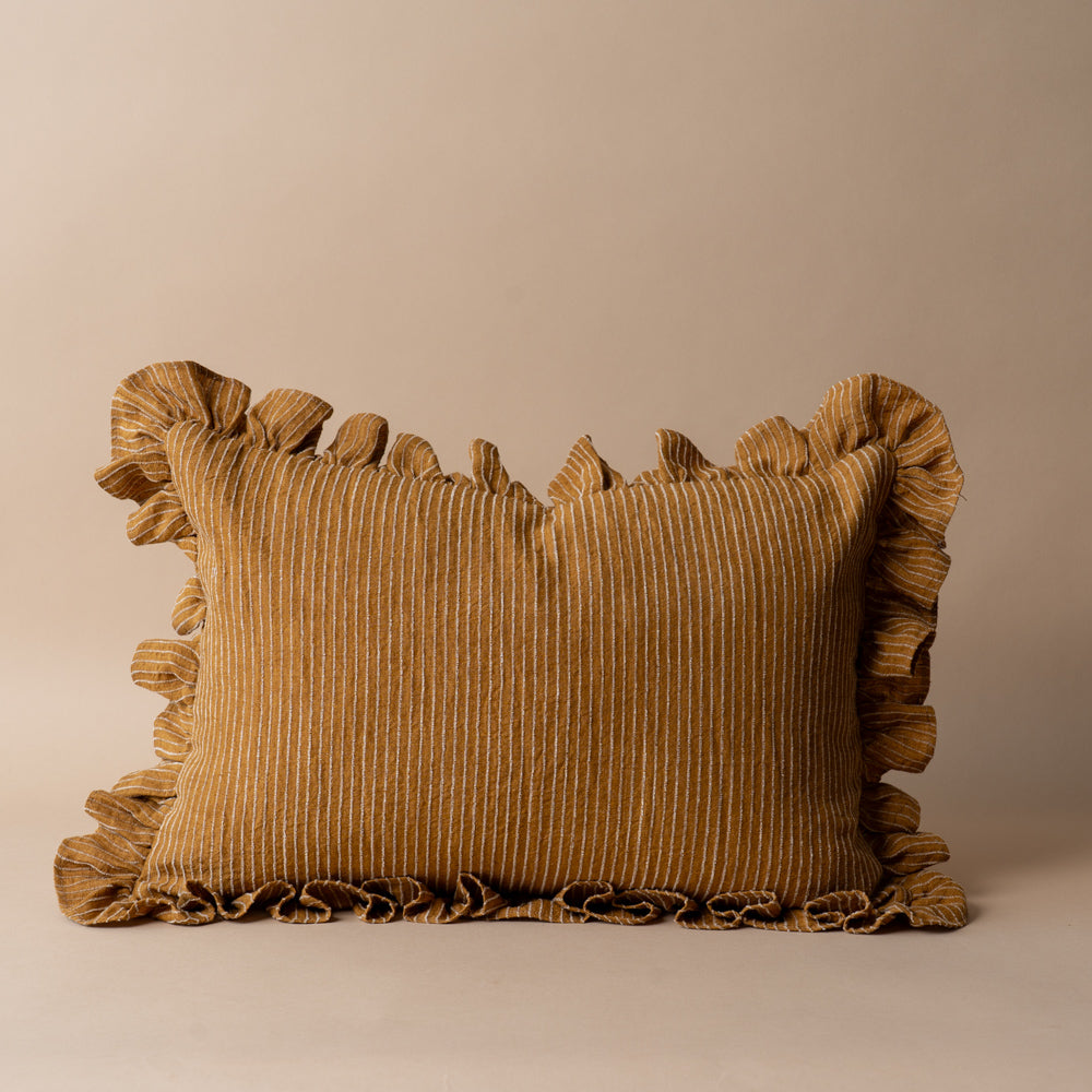 Rae Ruffle Pillow Cover 2 - PILLOWS - linen - warm Rug & Weave Pillows