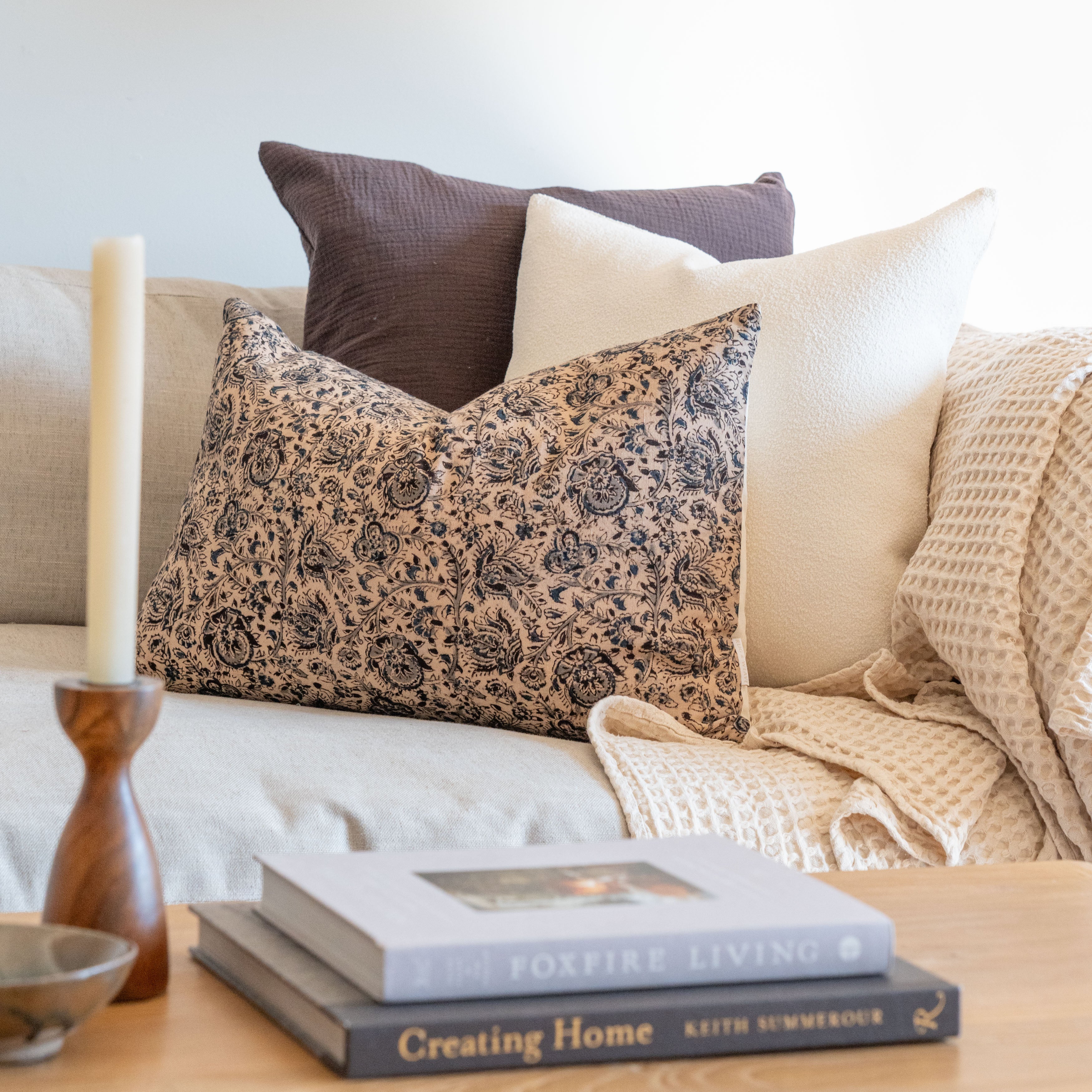 Agnes Block Print Pillow Cover 3 - PILLOWS - blockprint - cool Rug & Weave Pillows