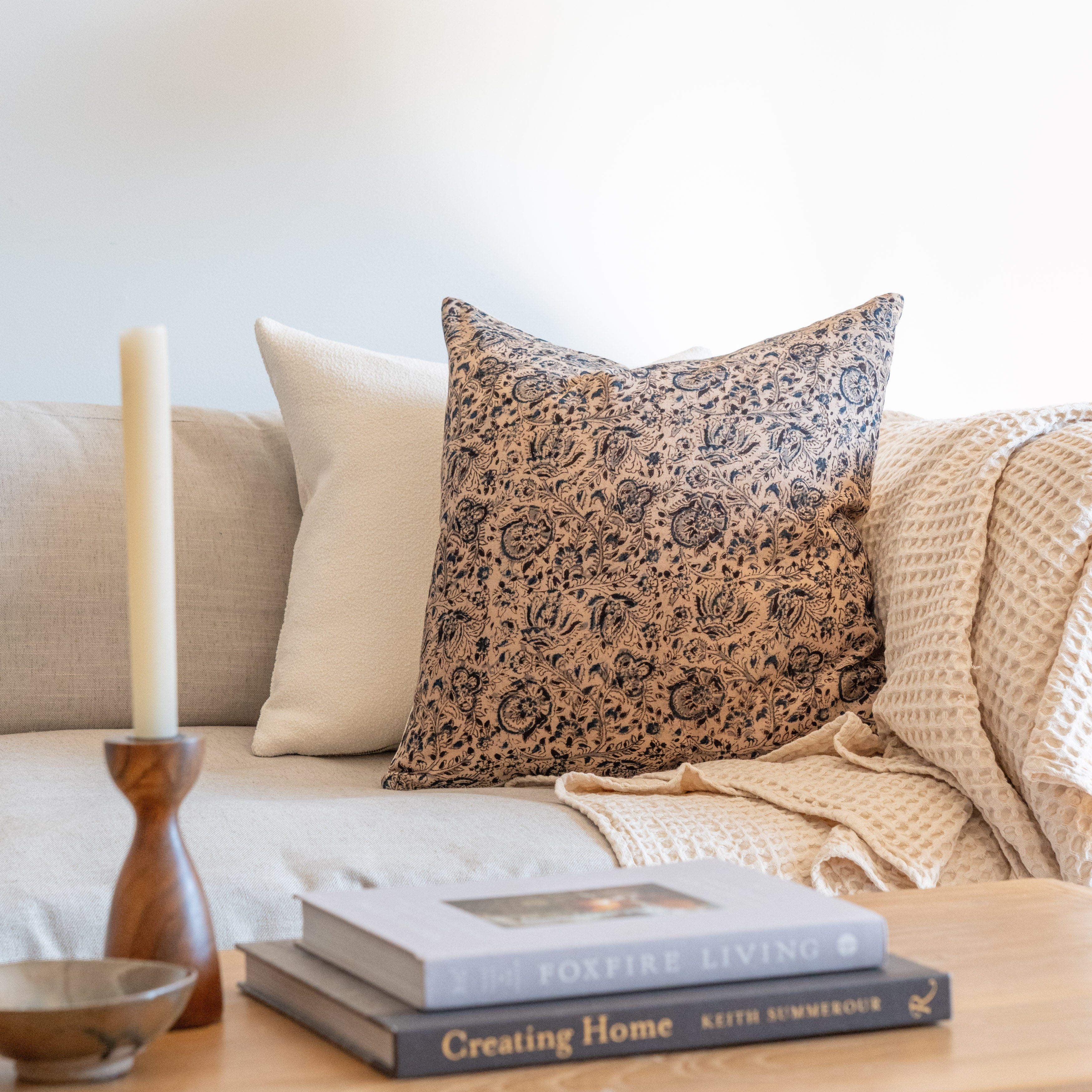 Agnes Block Print Pillow Cover 3 - PILLOWS - blockprint - cool Rug & Weave Pillows