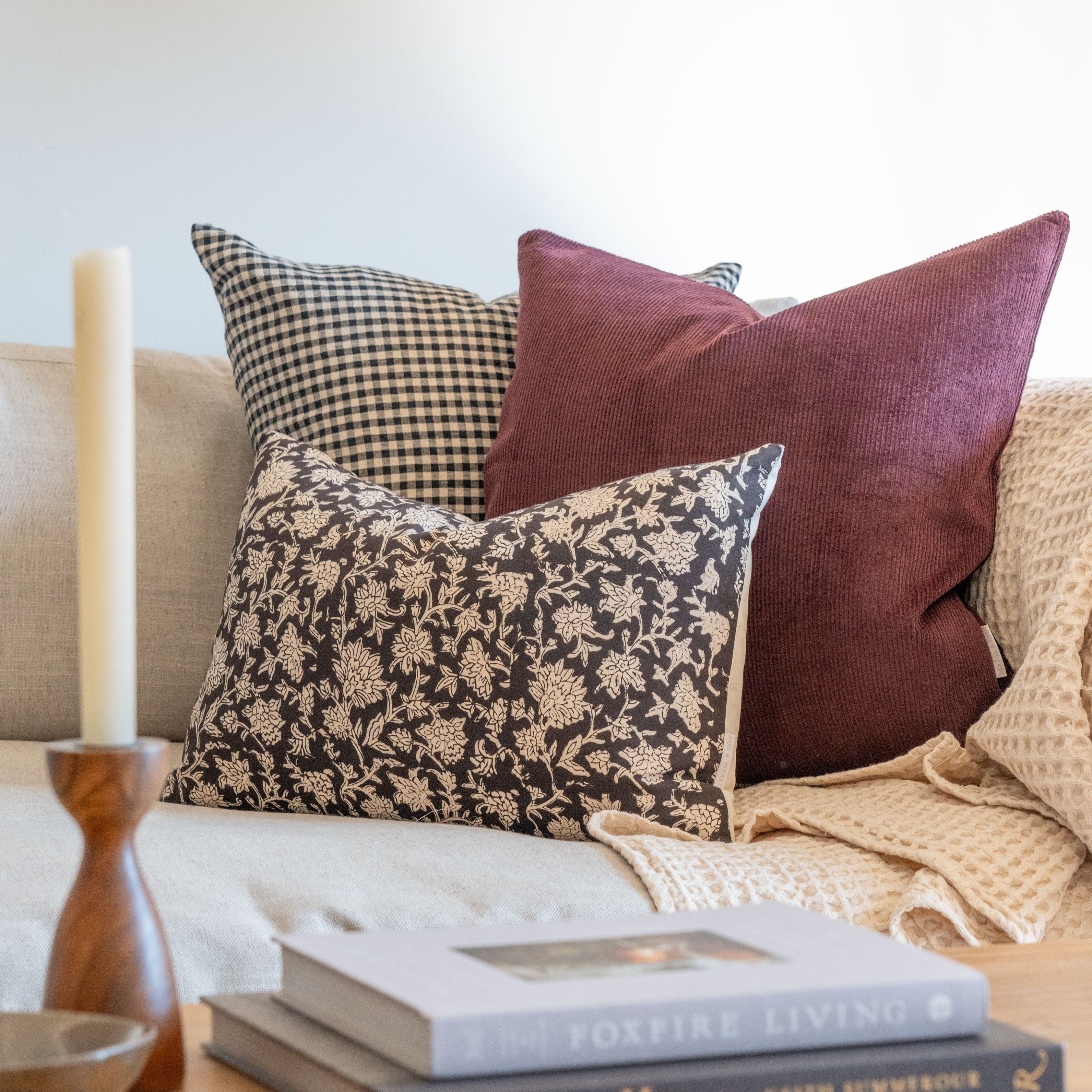 Aspen Gingham Pillow Cover 1 - PILLOWS - linen - neutral Rug & Weave Pillows