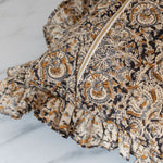 Aja Block Print Ruffle Pillow Cover 1 - PILLOWS - block print - neutral Rug & Weave Pillows