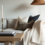 Aja Block Print Ruffle Pillow Cover 1 - PILLOWS - block print - neutral Rug & Weave Pillows