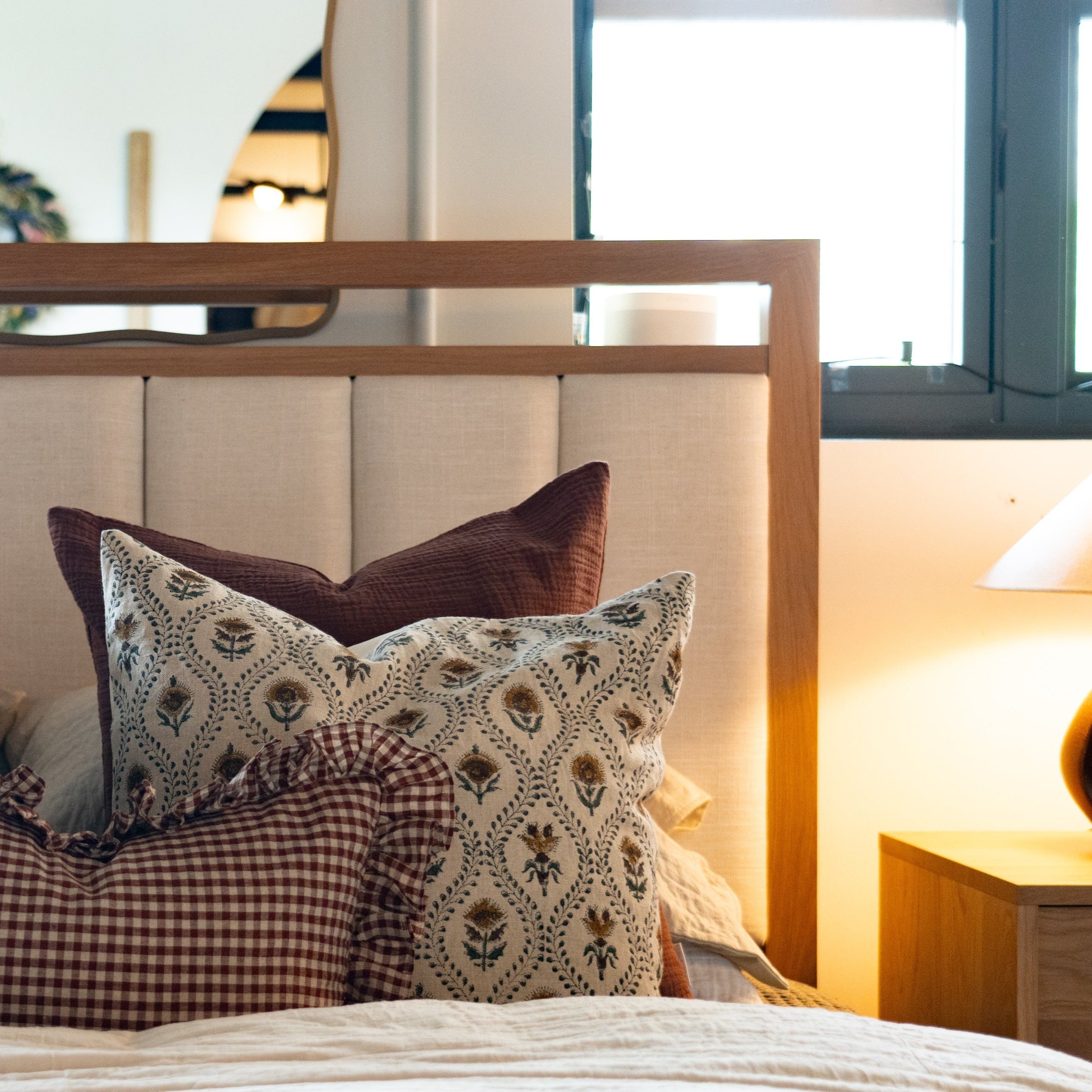 PRE ORDER - Noreen Block Print Pillow Cover 1-PILLOWS - block print - warm Rug & Weave Pillows
