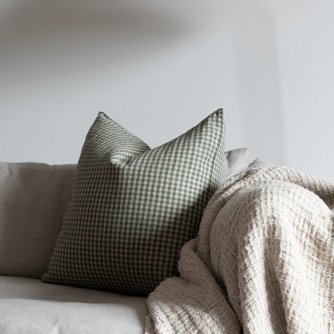 Genevieve Gingham Pillow Cover 3 - PILLOWS - linen - cool Rug & Weave Pillows