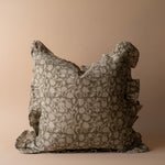 Olivia Block Print Ruffle Pillow Cover 1 - PILLOWS - Block print - neutral ORNA HOUSE