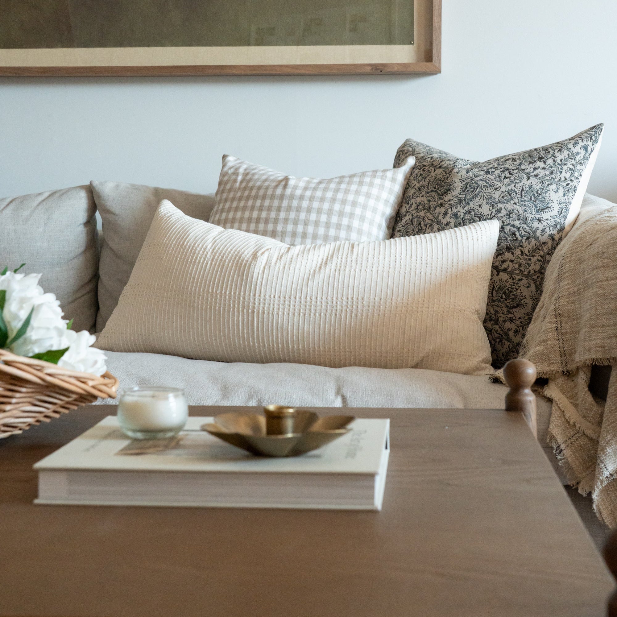 Liam Lumbar Pillow Cover 1 - PILLOWS - Thai - neutral Rug & Weave Pillows
