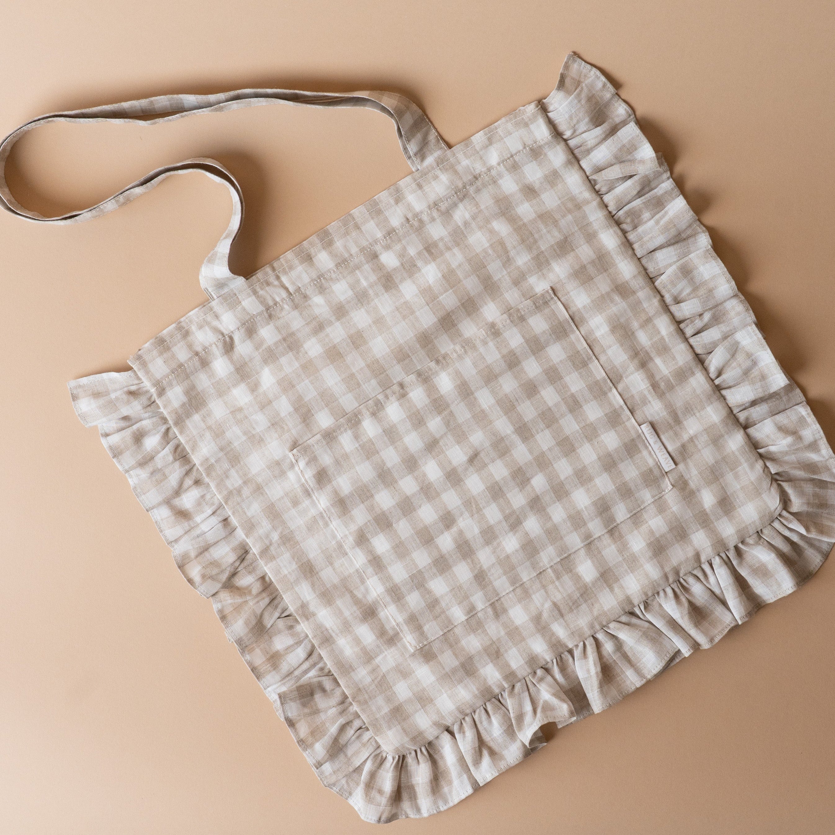 Gingham Ruffle Tote Bag reusable bag Rug and Weave
