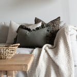 Sage Linen Ruffle Pillow Cover 3 - PILLOWS - linen - cool Rug & Weave Pillows