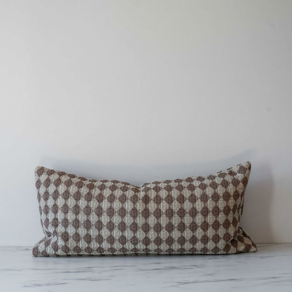 Brown Check Weave Pillow Lumbar Pillow Indaba