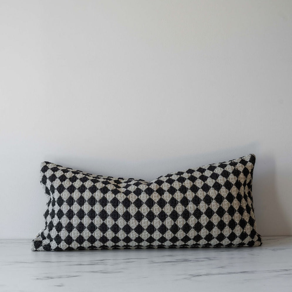 Black Check Weave Pillow 3-a-All New Indaba
