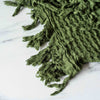Green Tassel Waffle Blanket-Rug & Weave
