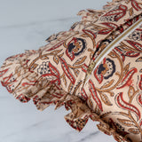 Mairi Block Print Ruffle Pillow Cover 1 - PILLOWS - block print - neutral Rug & Weave Pillows