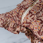Sienna Block Print Ruffle Pillow Cover 2 - PILLOWS - block print - warm Rug & Weave Pillows