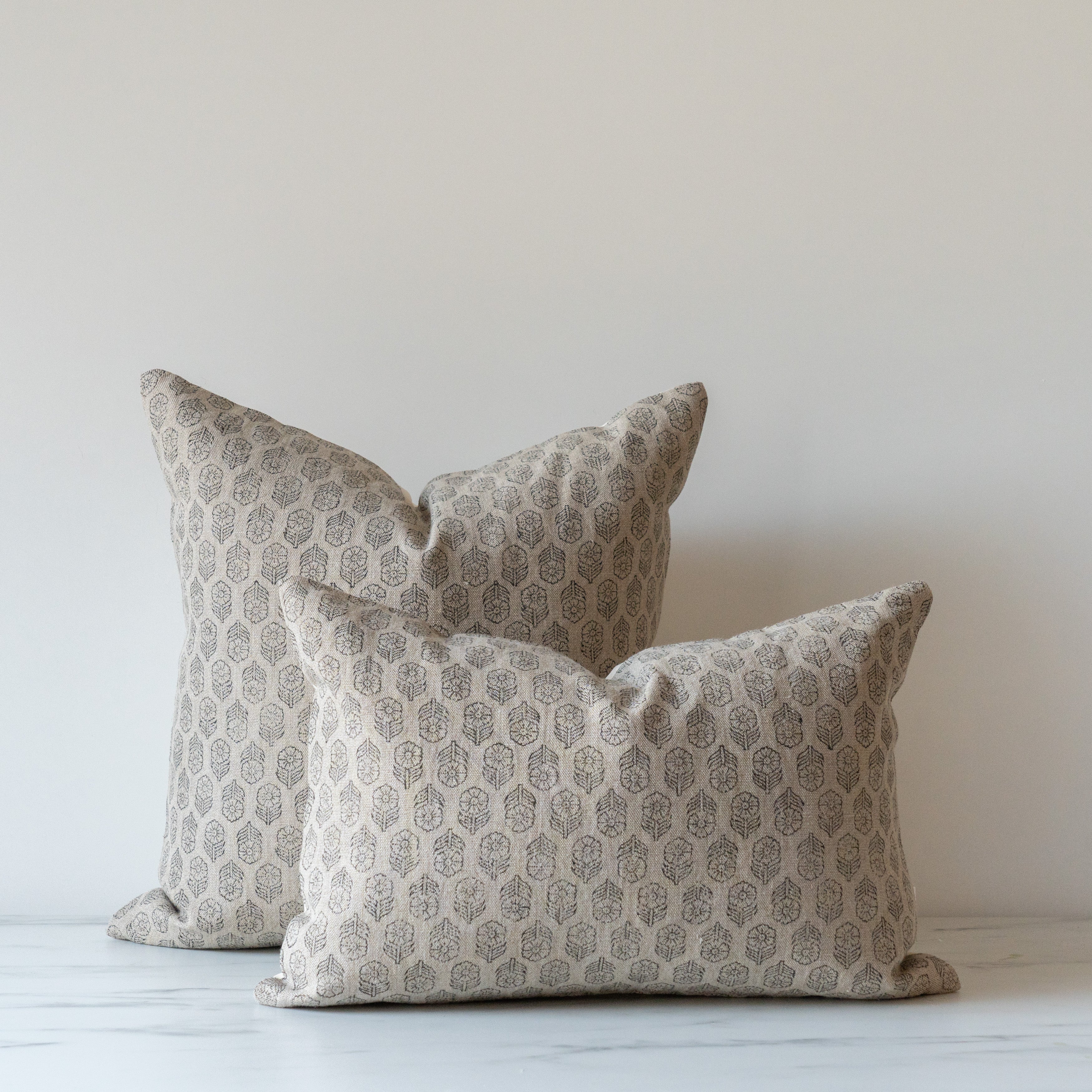 PRE-ORDER: Dolly Block Print Pillow Cover 1 - PILLOWS - block print - neutral Rug & Weave Pillows