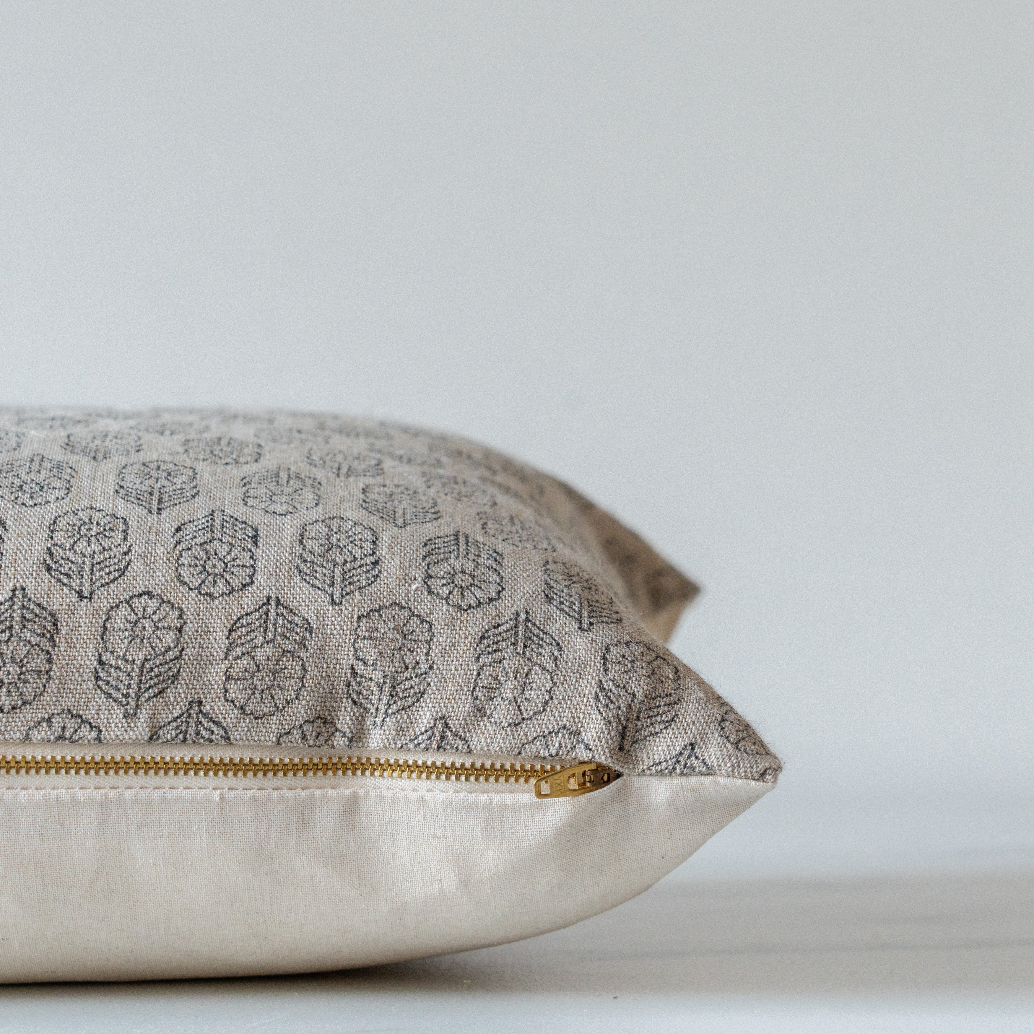 PRE-ORDER: Dolly Block Print Pillow Cover 1 - PILLOWS - block print - neutral Rug & Weave Pillows