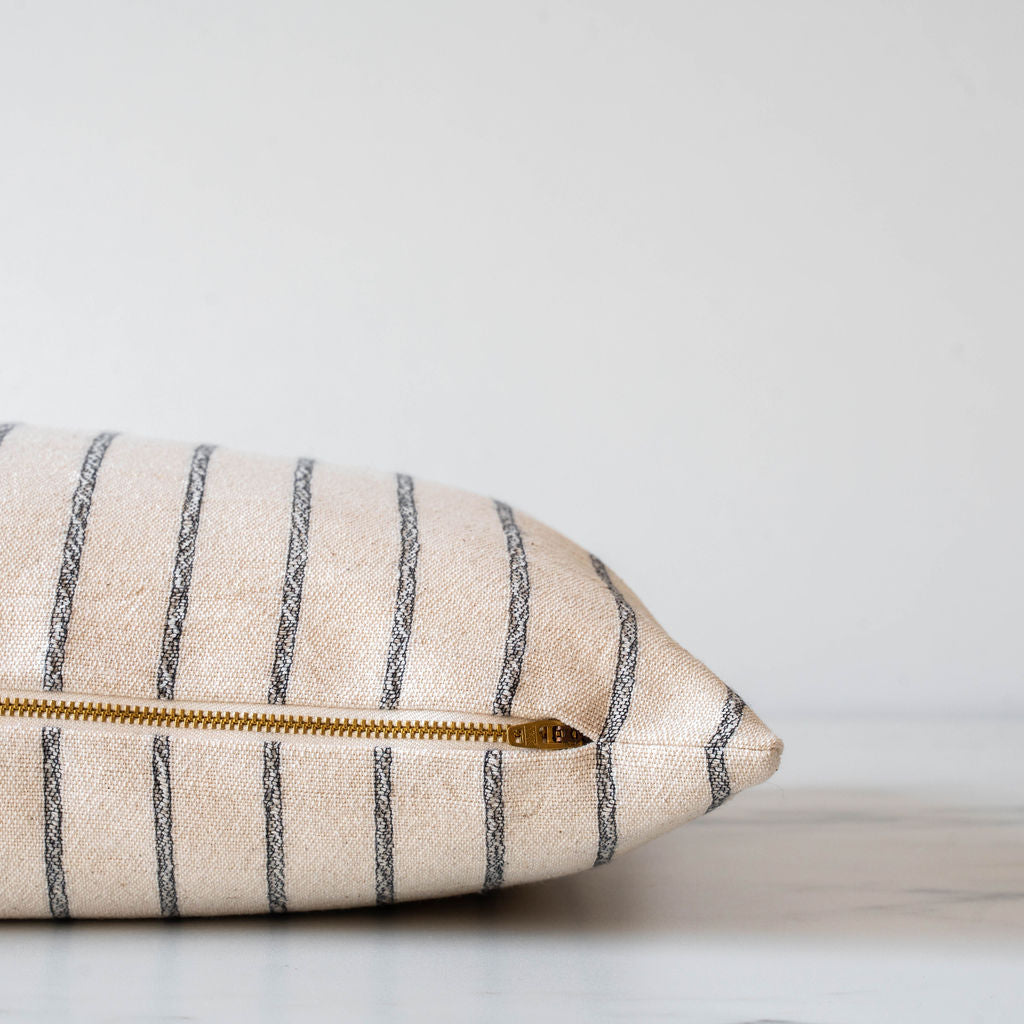 Double Sided Thai Simple Stripes Pillow Cover 1 - PILLOWS - Thai - neutral Rug & Weave Pillows