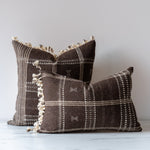 Umber Bhujodi Fringe Pillow Cover 1 - PILLOWS - Bhujodi - neutral Rug & Weave Pillows