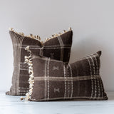 Umber Bhujodi Fringe Pillow Cover 1 - PILLOWS - Bhujodi - neutral Rug & Weave Pillows