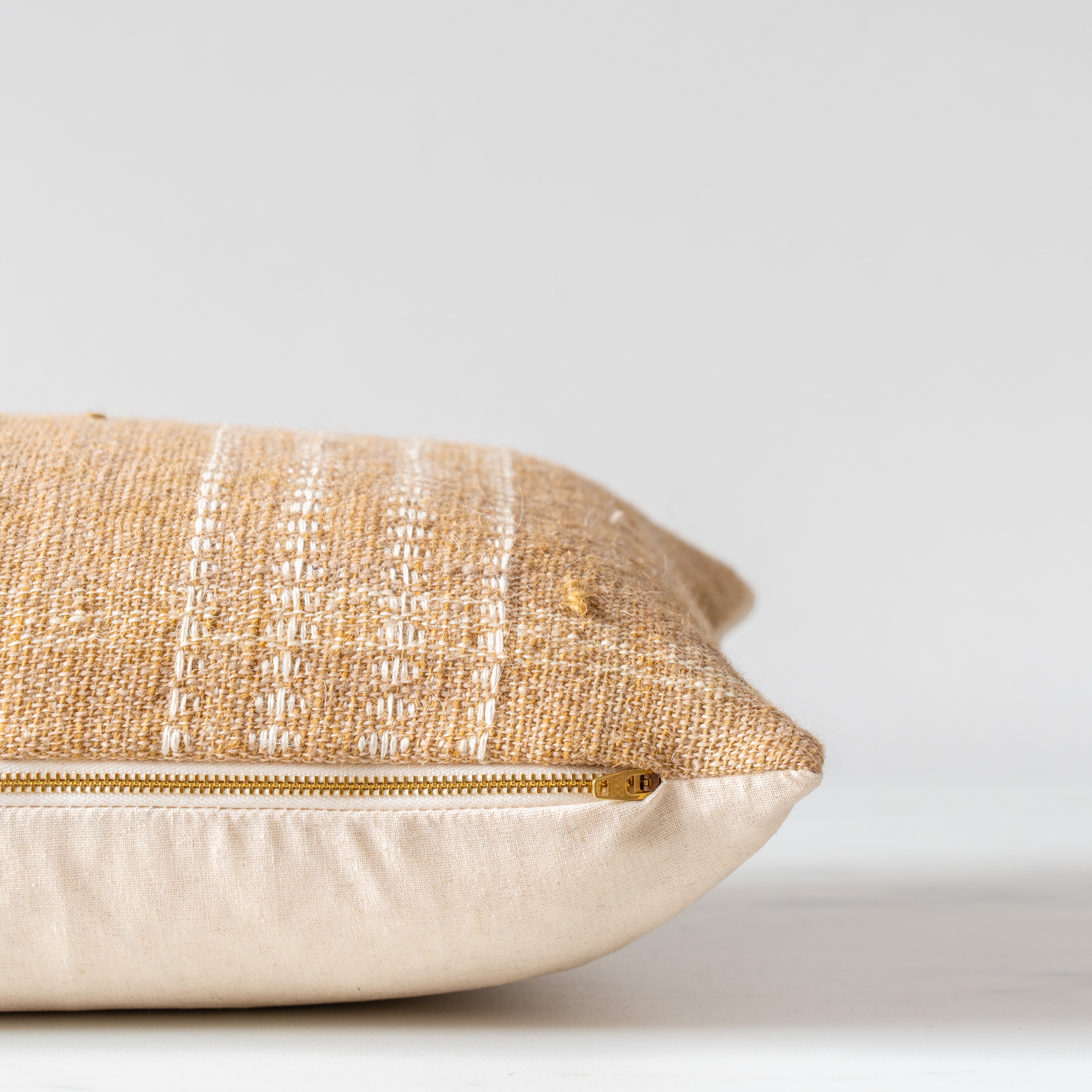 Fawn Bhujodi Fringe Pillow Cover 1 - PILLOWS - Bhujodi - neutral Rug & Weave Pillows