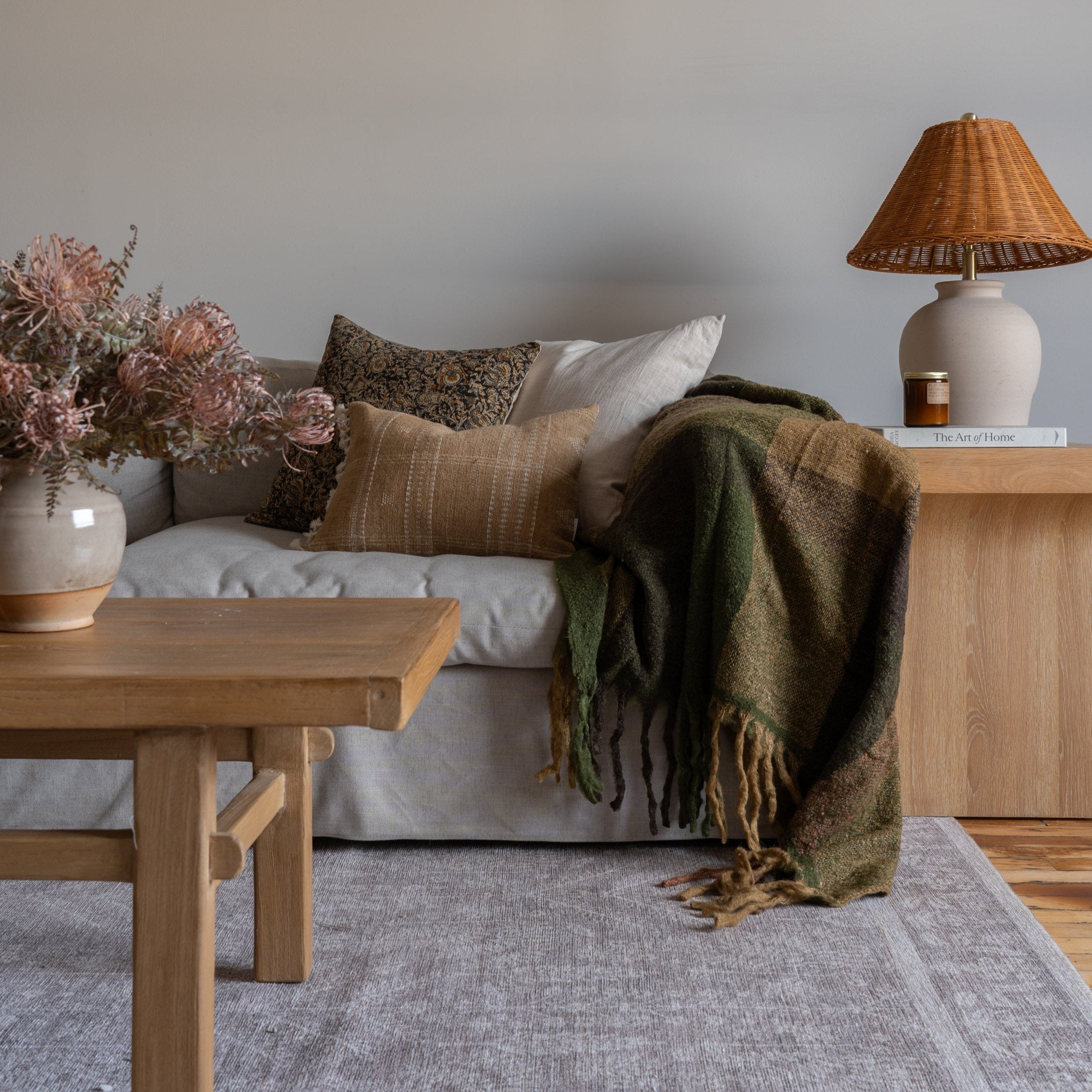 Fawn Bhujodi Fringe Pillow Cover 1 - PILLOWS - Bhujodi - neutral Rug & Weave Pillows