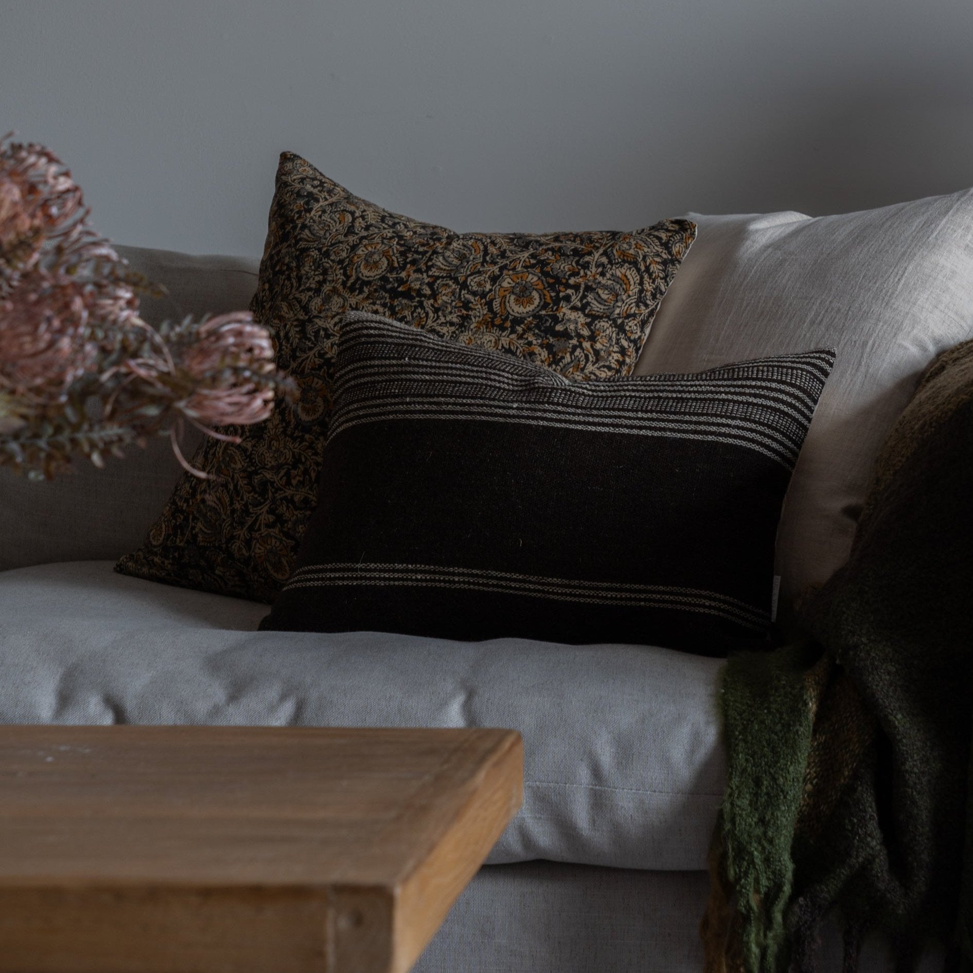 Umber Bhujodi Pillow Cover 1 - PILLOWS - Bhujodi - neutral Rug & Weave Pillows