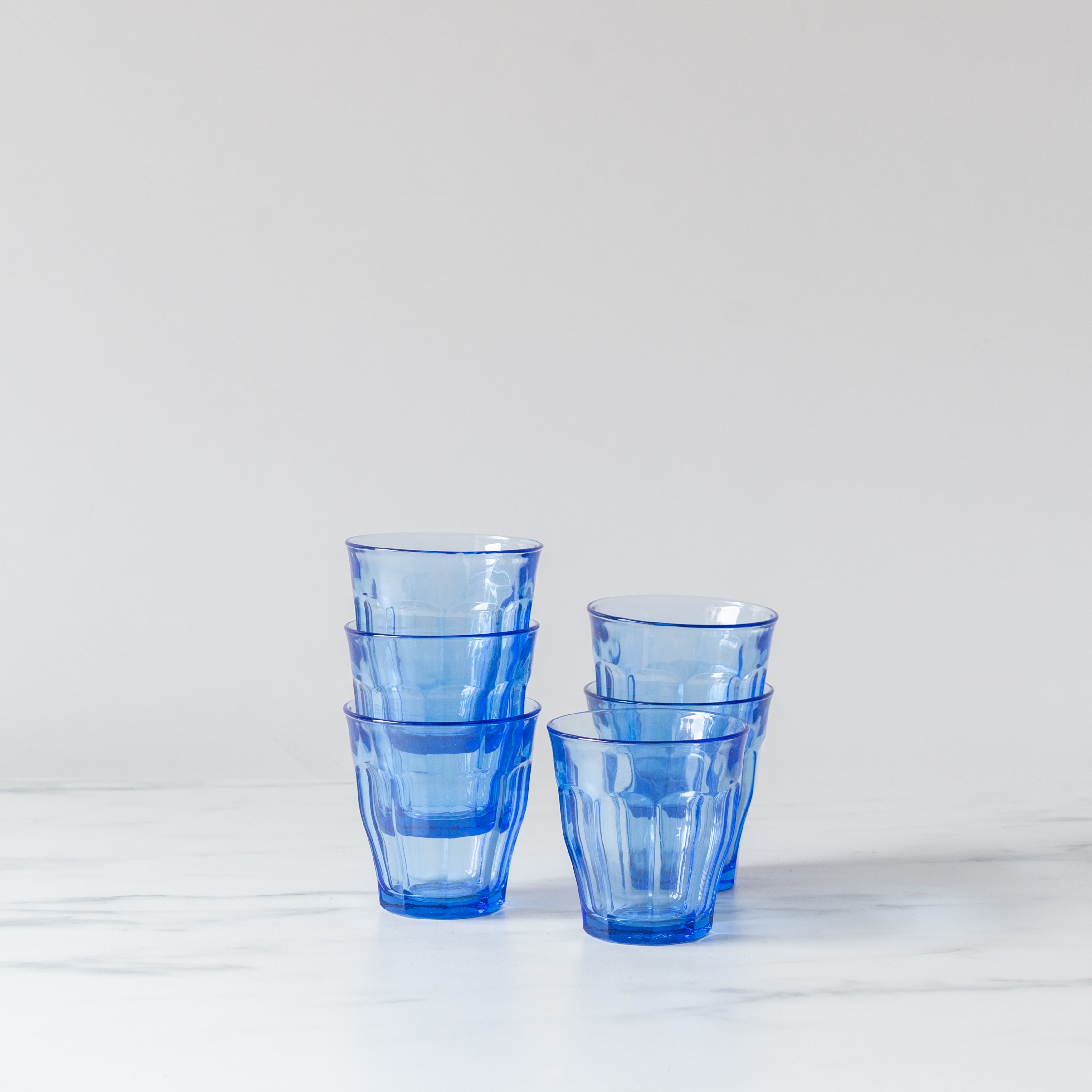 Short Ocean Blue Picardie Glass Tumbler glass tumbler Inter Continental Mercantile