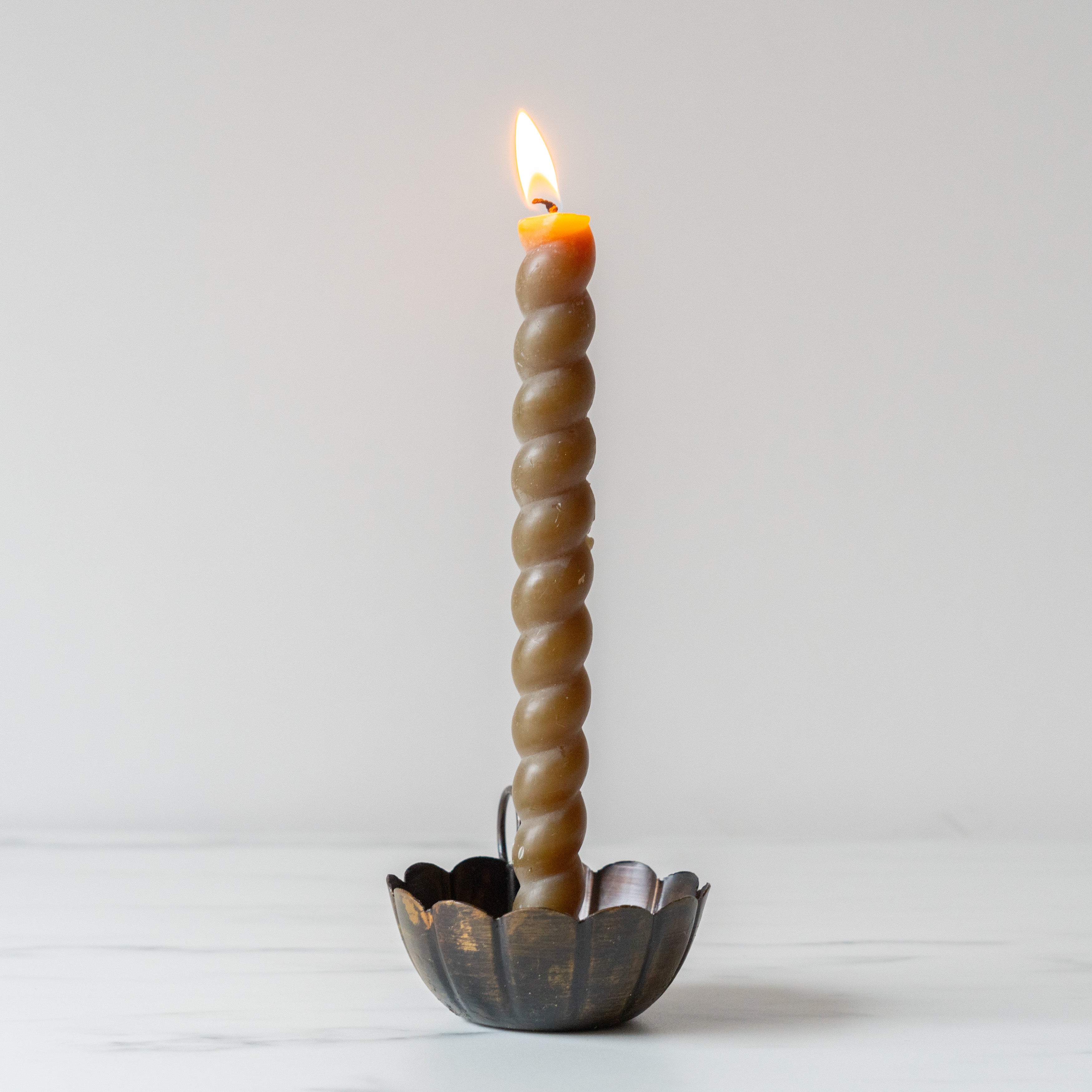 Antiqued Scallop Taper Candle Holder candle holder Bohemia Design (Faire)