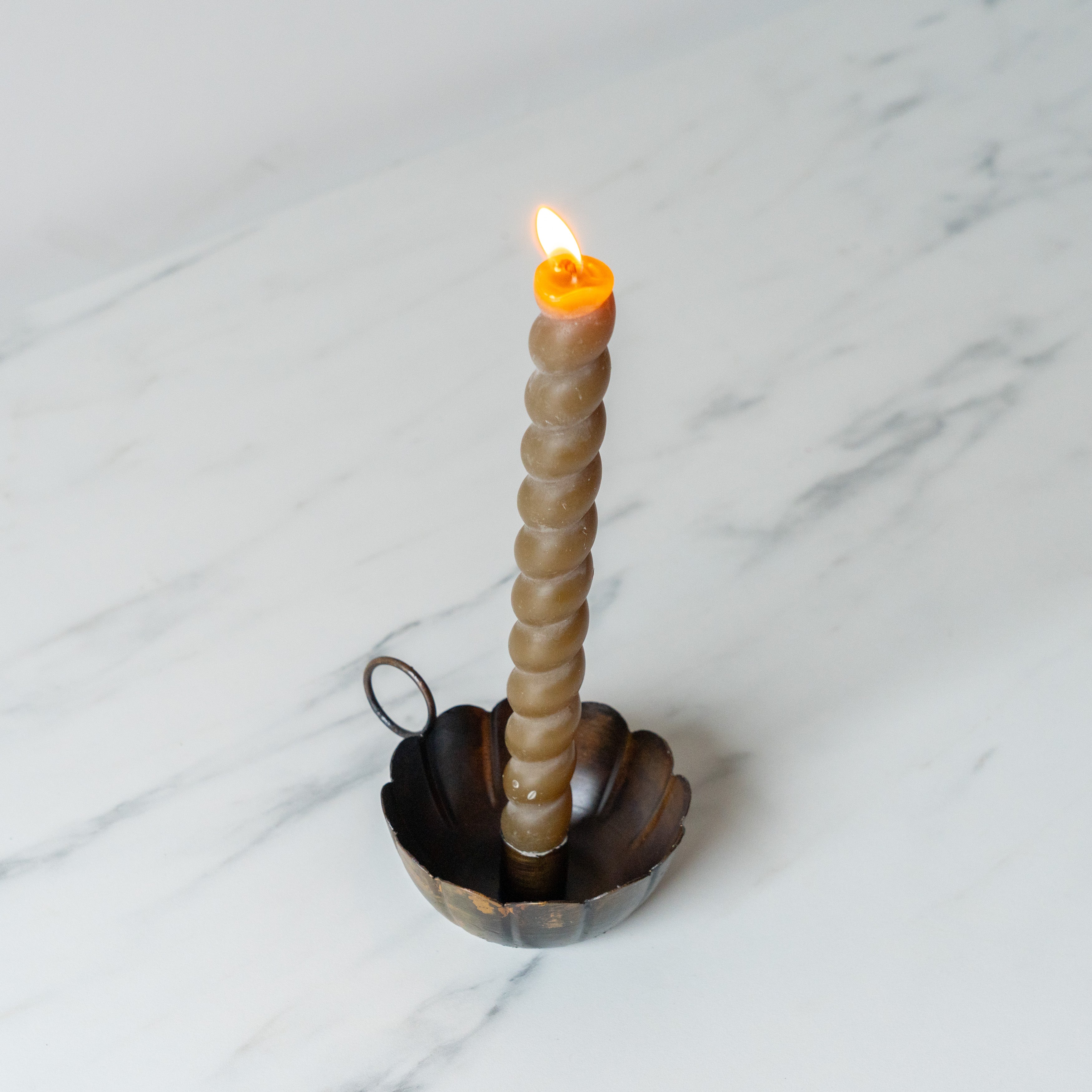 Antiqued Scallop Taper Candle Holder candle holder Bohemia Design (Faire)