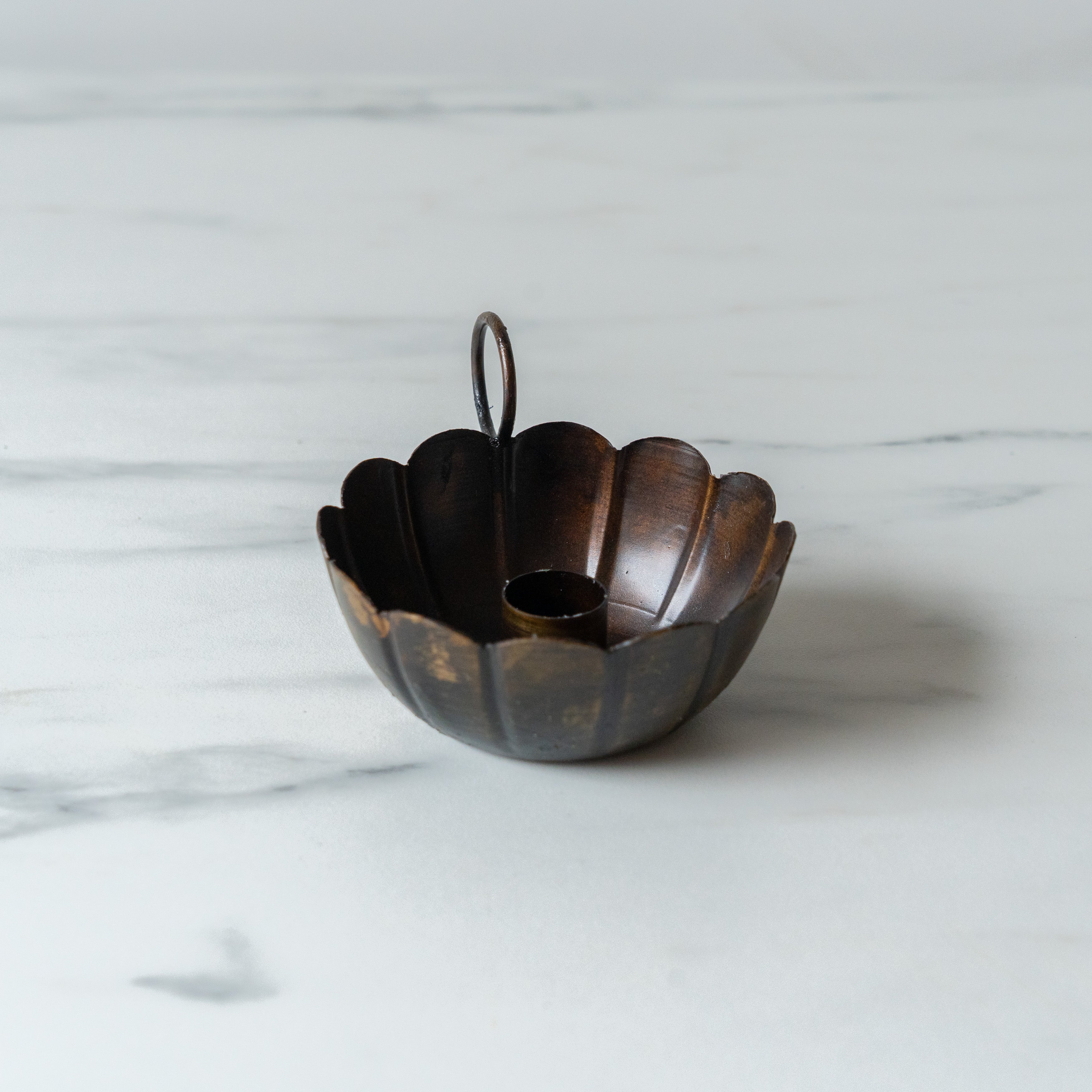 Antiqued Scallop Taper Candle Holder candle holder Bohemia Design (Faire)