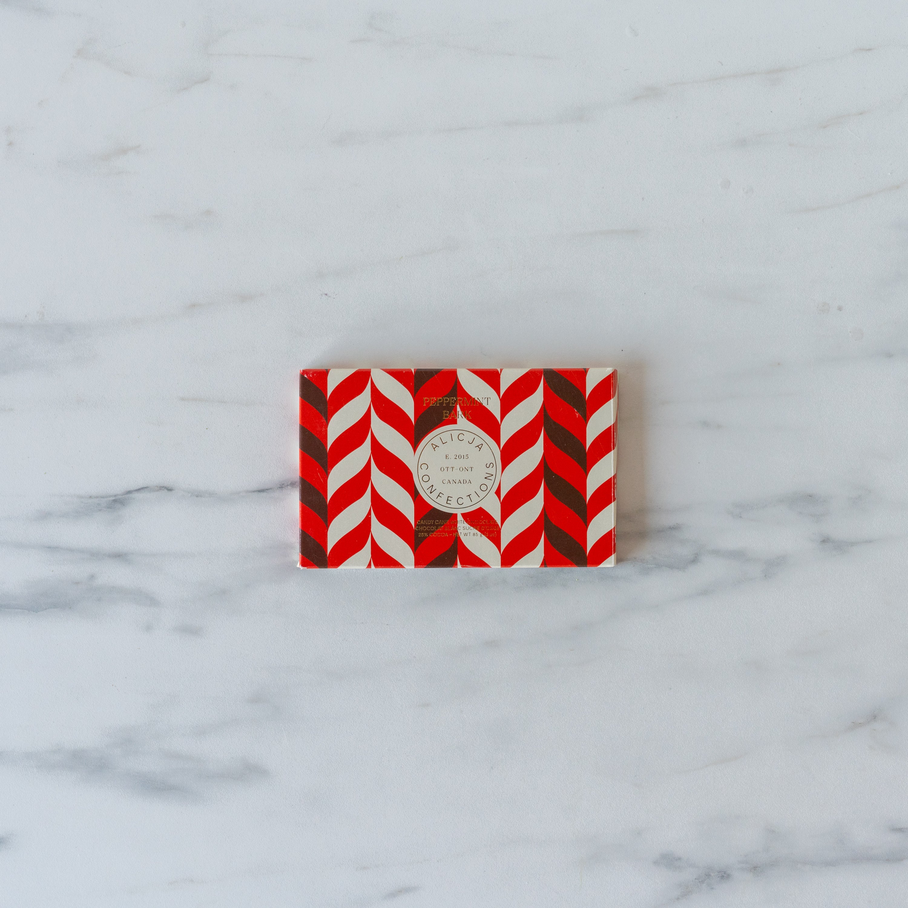 Postcard Chocolate Bar - Holiday chocolate Alicja Confections (Faire) Peppermint Bark