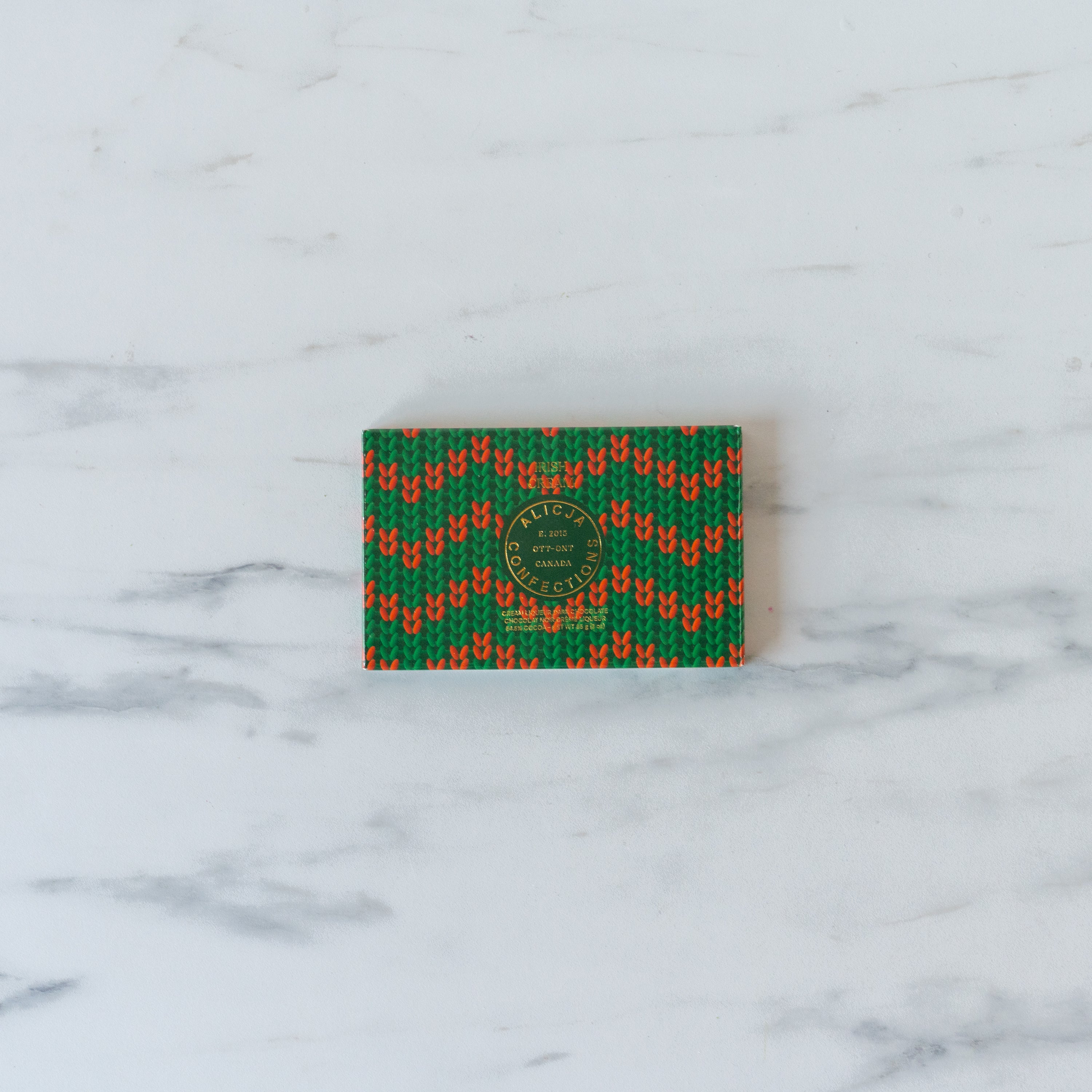 Postcard Chocolate Bar - Holiday chocolate Alicja Confections (Faire) Irish Cream Dark Chocolate