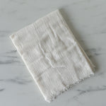 White Cotton Fringed Table Runner table runner Bluum Maison (Faire)