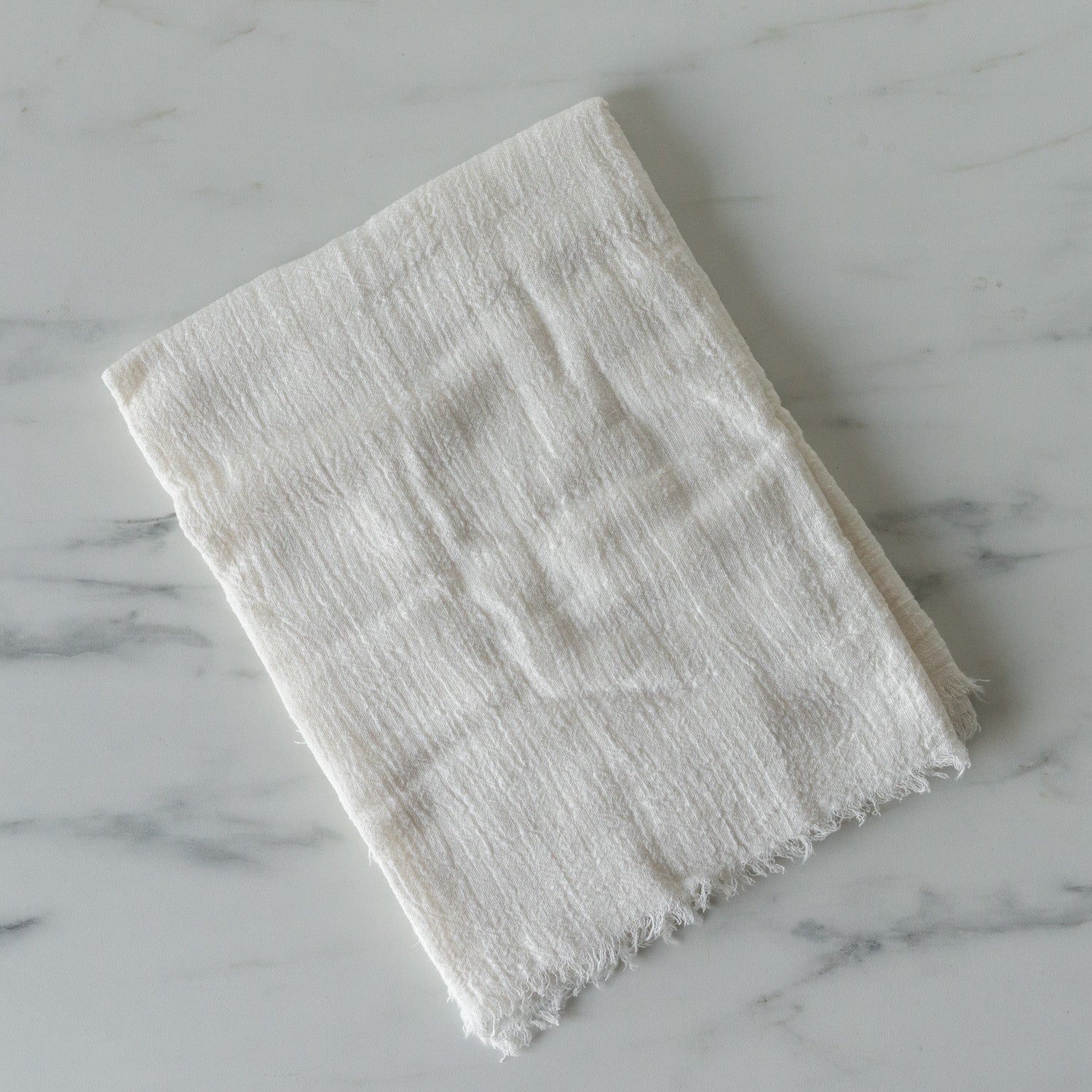 White Cotton Fringed Table Runner table runner Bluum Maison (Faire)