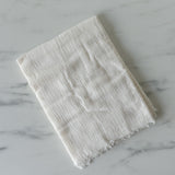White Cotton Fringed Table Runner table runner Bluum Maison (Faire)